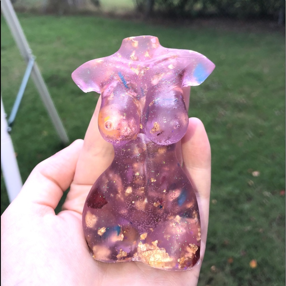 Purple resin figurine